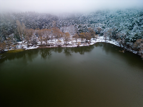 Drone Photo Over The Black Lake, Yamanlar Mountain, Izmir - Turkey
