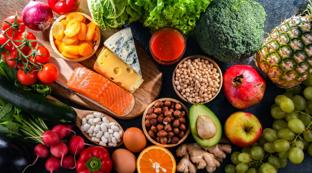 istock Food products representing the nutritarian diet 1462723853