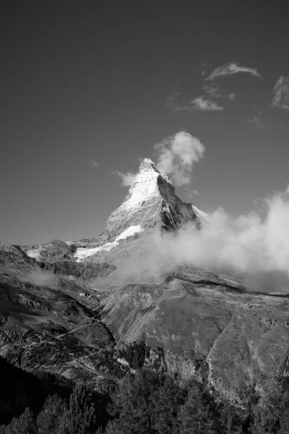 The Matterhorn is a mountain in the Alps located between Valais, Switzerland and the Aosta Valley, Italy. It has a pyramid peak and is one of the highest summits in the Alps and Europe. The great mountain is a world renowned landmark, a popular tourist destination and famous for mountaineering.
