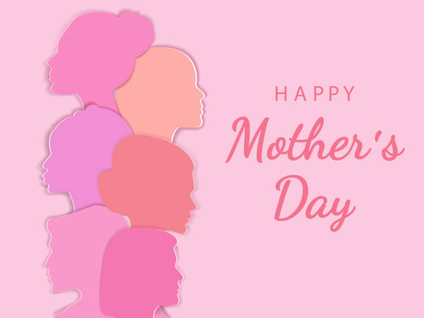 istock Happy Mothers Day vector banner.Womens Day. Greeting card for 8 March with a womens faces.For brochures, postcards, tickets, banners.Womens History Month. 1462725936