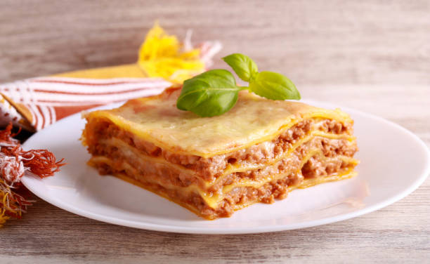 istock Slice of fresh lasagne 1462727533