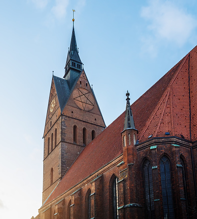 Market Church (Marktkirche) Tower with Pentagram - Hanover, Lower Saxony, Germany