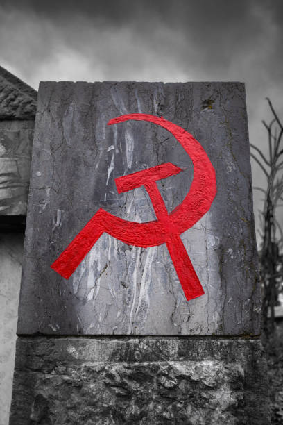 red sickle and hammer workers and peasants commensis revolution