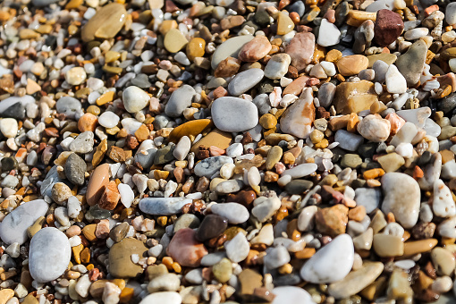 Wet stones on the beach