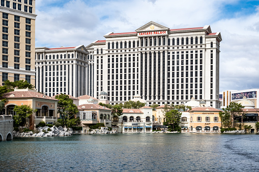 Las Vegas, Nevada, USA - November 3, 2022: The grandiose Caesars Palace Hotel on the Las Vegas Strip