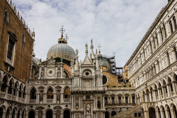 Venice, Italy - Sep 22, 2022: Palazzo Ducale inside and San Marco Cathedral, Venice, Italy