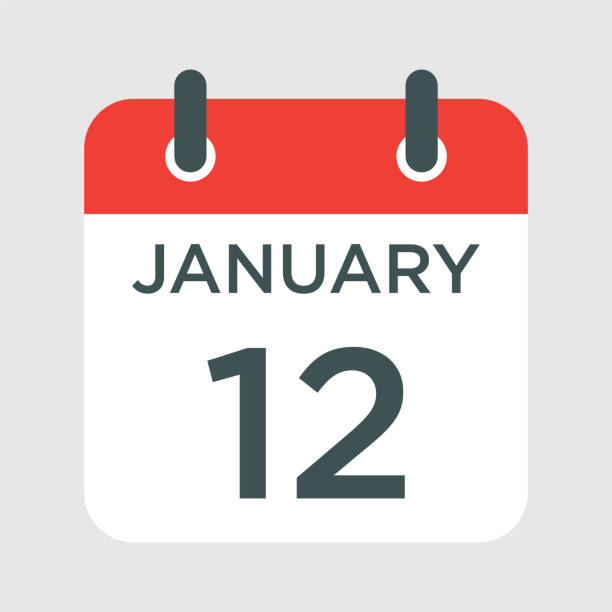 istock calendar - January 12 icon illustration isolated vector sign symbol 1462746574