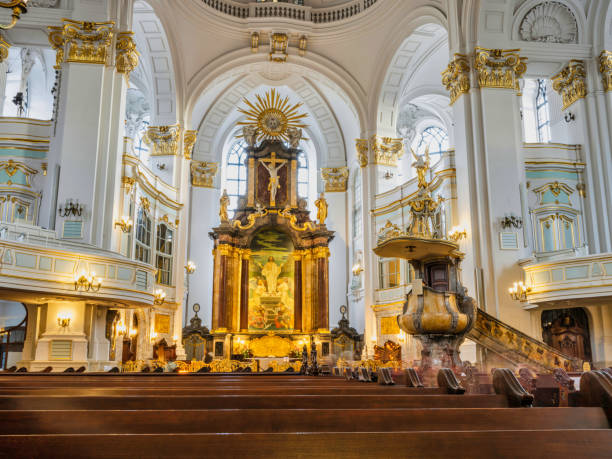 istock Saint Michael's Lutheran baroque Church interior, Hamburg, Germany 1462774500