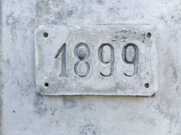 istock Sign on the wall, year of construction 1899. 1462781365