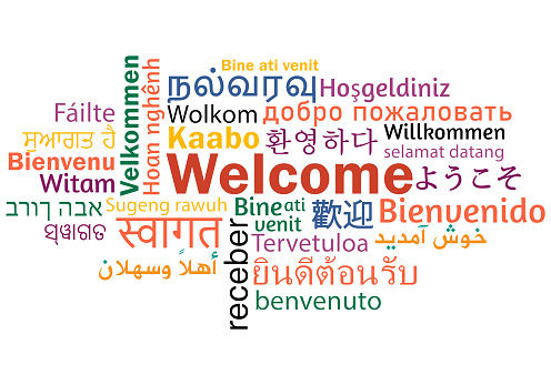 Welcome in Major World Language word cloud vector illustration