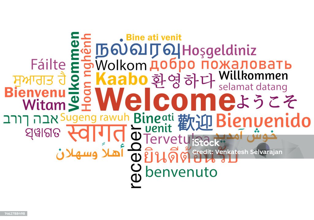 Welcome in Major World Language word cloud vector illustration Greeting stock vector Welcome in Major World Language word cloud vector illustration Greeting stock vector