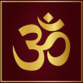 istock Hindu symbol om in golden fonts 1462788777