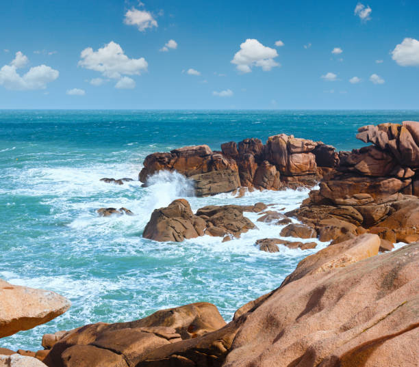 istock Ocean coast spring view  (between Perros-Guirec and Pleumeur-Bodou, Brittany, France). The Pink Granite Coast. 1462790586
