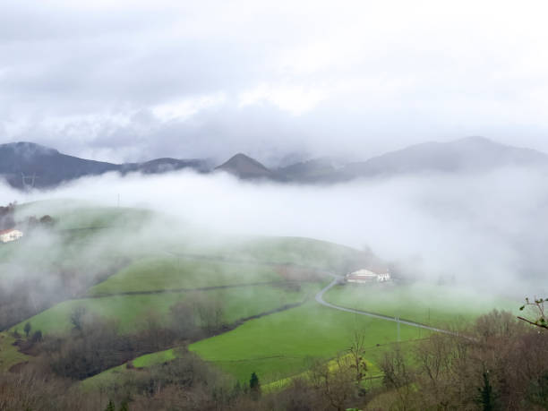 istock Mountains with low clouds in Basque Country, Spain. 1462791912