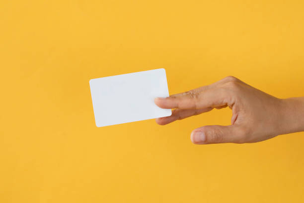 istock Woman Holding Blank Card 1462792858