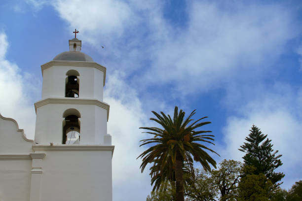 istock Mission church bell tower with bronze bells 1462793484