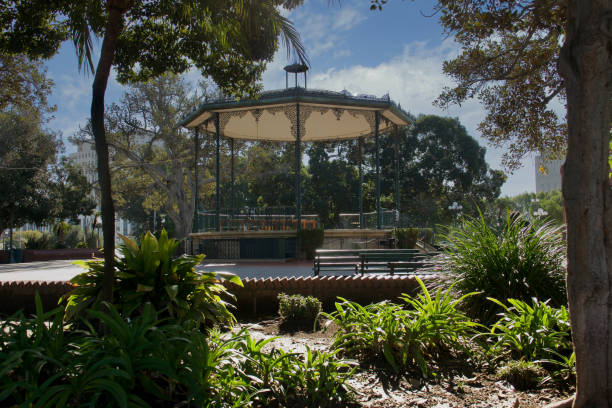Victorian era band stand gazebo in the park
