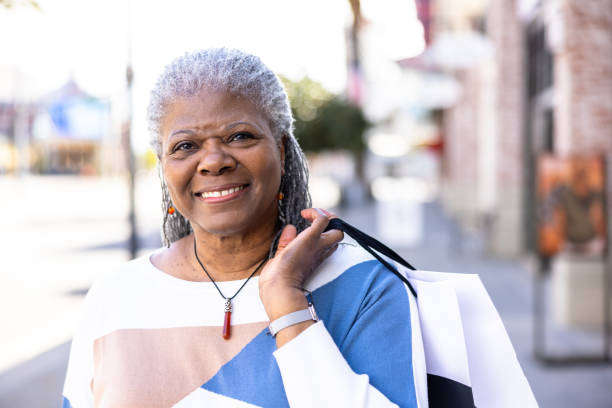 istock A mature black woman shopping downtown 1462793670