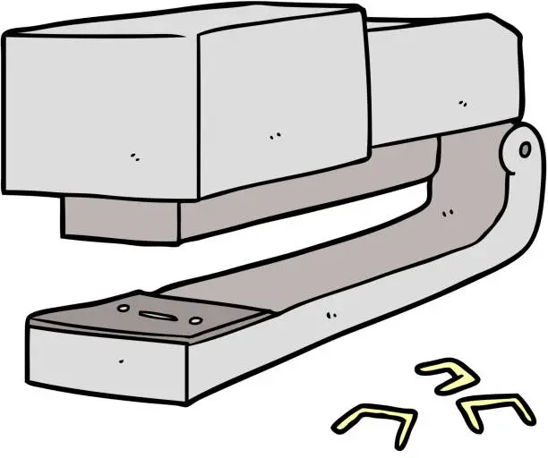 Vector illustration of cartoon office stapler