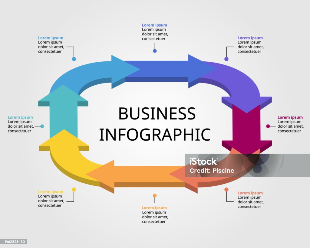 infographics arrow symbol timeline with circle button... Timeline Arrow Circle Chart Template For Infographic For Presentation ...