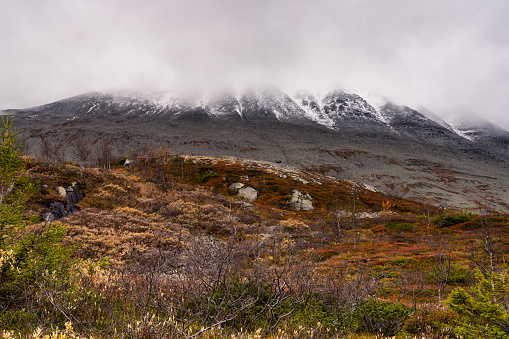 Norwegian mountains in the Telemark region, Gaustatoppen and around in late autumn, Scandinavia