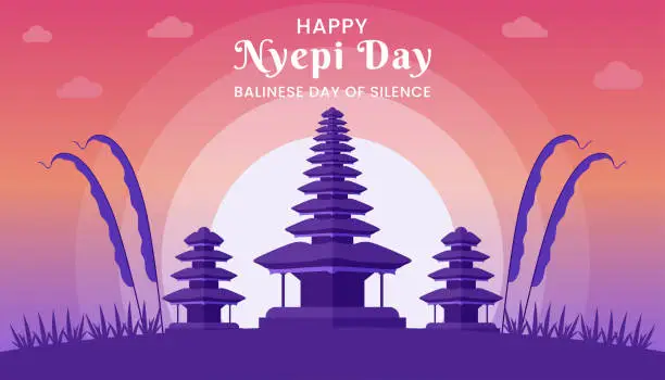 Vector illustration of Bali Silent Day and Hindu New Year