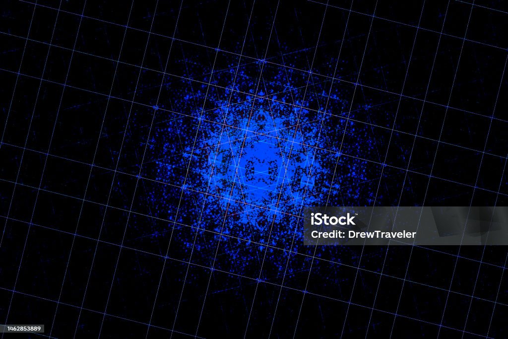 Crystal Blue Light Depth Fractal Shiny Shape Pattern Diagonal ...