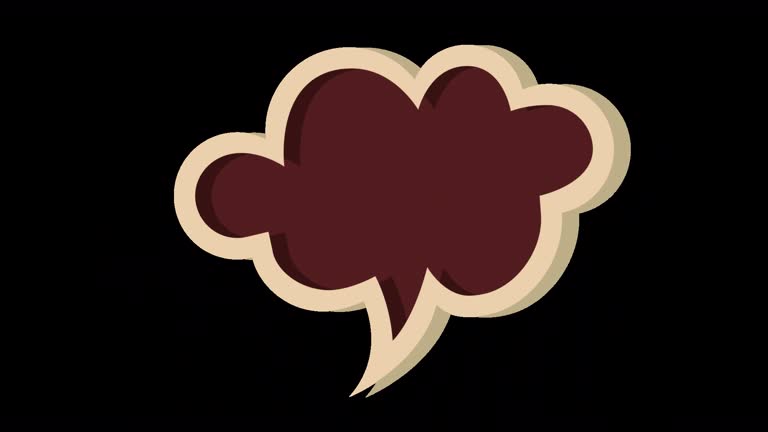 Brown cloud Retro Style Speech Bubble