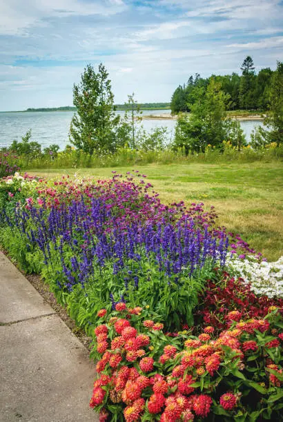 Photo of Visitor Center Park Surrounded by lush Colorful Flower Gardens