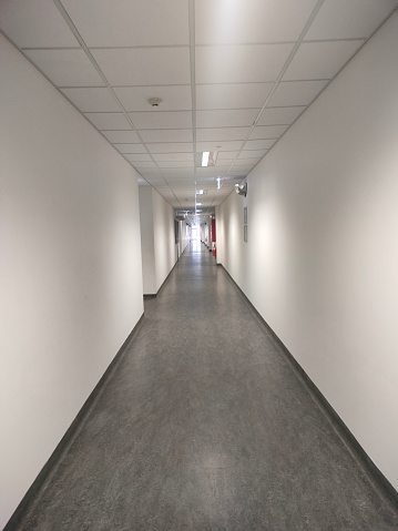 The corridor of the office building