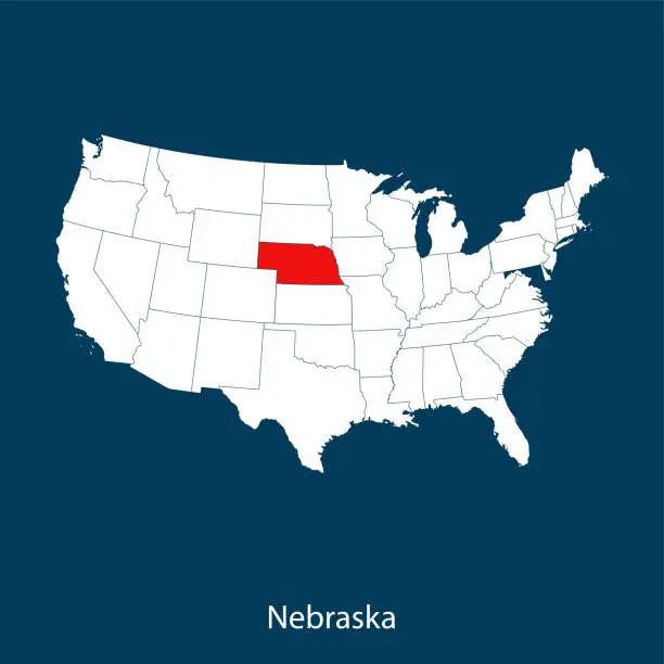 Vector illustration of Nebraska map