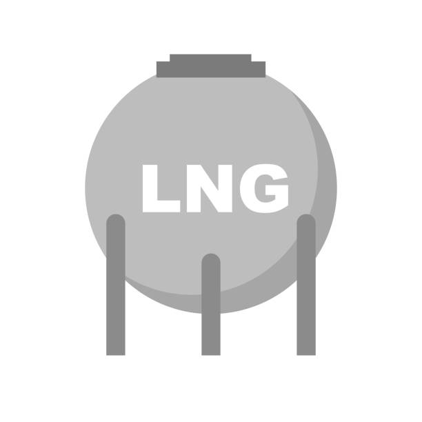 LNG tank icon. Gas holder. Energy industry. Vector. LNG tank icon. Gas holder. Energy industry. Editable vector. gas fired power station stock illustrations