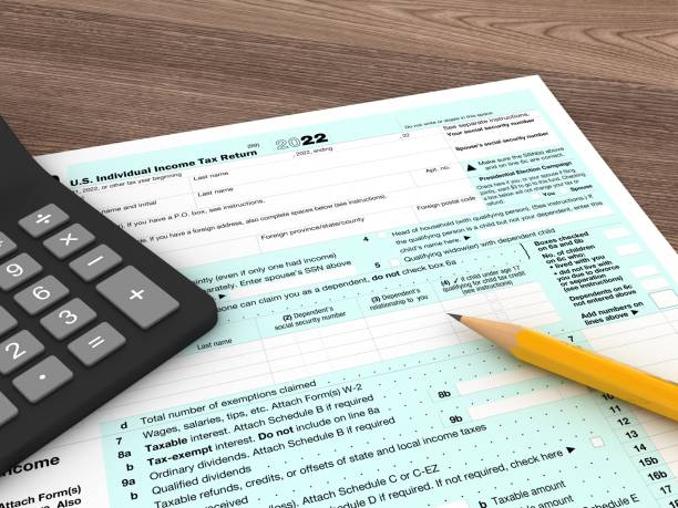 istock Tax form calculator planning audit finance 1462925929