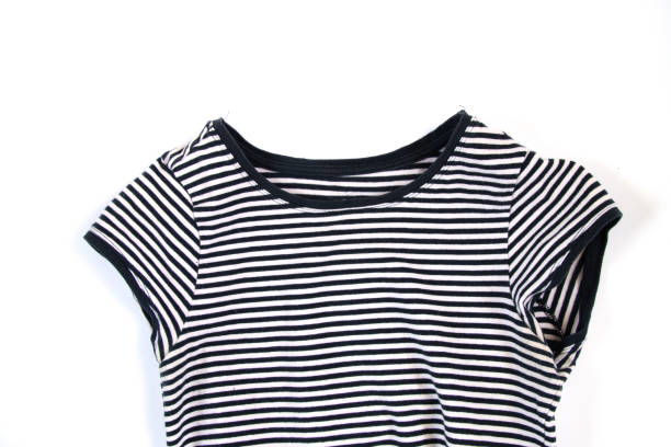 istock black and white striped t-shirt on a white background 1462933354