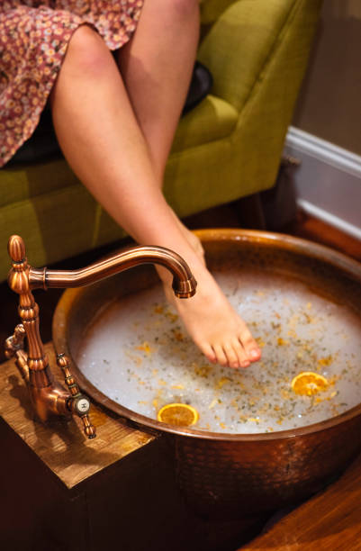 Foot soak at Pomona Spa