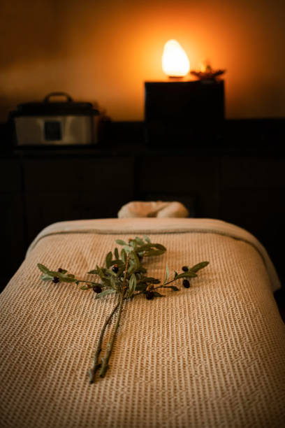 istock Massage table at Pomona Salt Cave and Spa 1462936780
