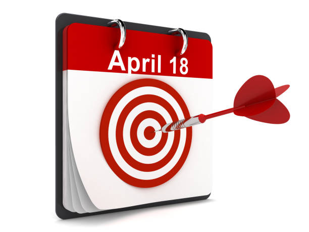 税の日 4 月 18 日カレンダー - calendar tax april day ストックフォトと画像