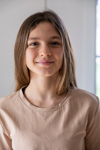 portrait of pretty young smiling girl