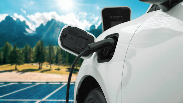 istock Progressive renewable and clean energy technology of EV car and solar cell. 1462943130