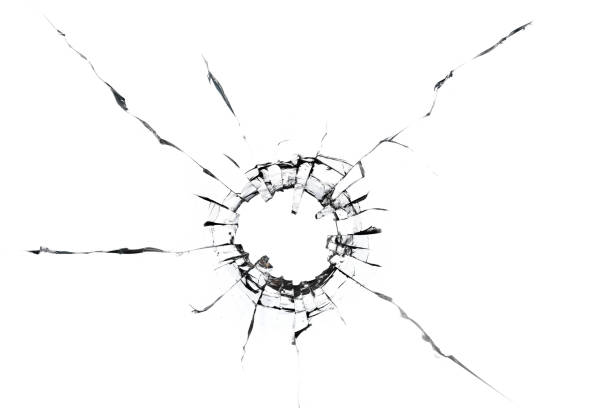 istock Cracks in the glass on a white background. Abstract background. 1462948113
