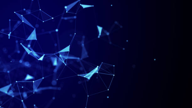 istock Abstract geometric background with connecting points and lines. Abstract blue digital background. Network concept. Big data complex with compounds. 3D rendering. 1462954748