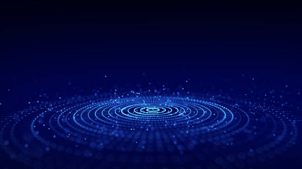 istock Futuristic of circular flow of particles. Digital cyberspace. Network connections structure. 3D rendering. 1462954890
