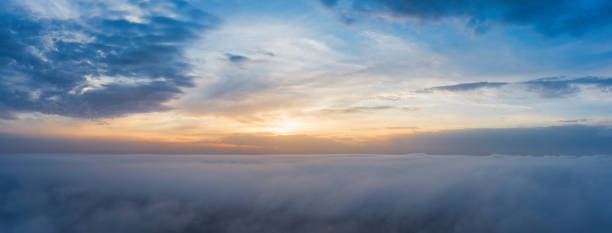 A wonderful dawn above the clouds. Natural background