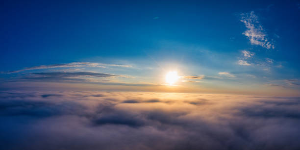 istock A wonderful dawn above the clouds. Natural background 1462956654