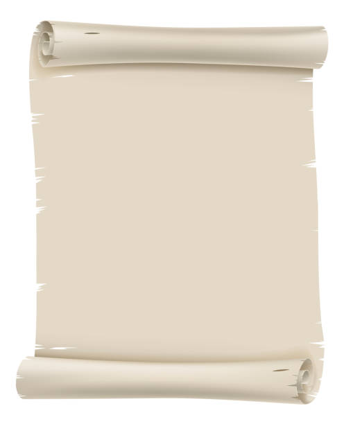 ilustrações, clipart, desenhos animados e ícones de banner de pergaminho de rolo de papel vintage - letter old white background damaged