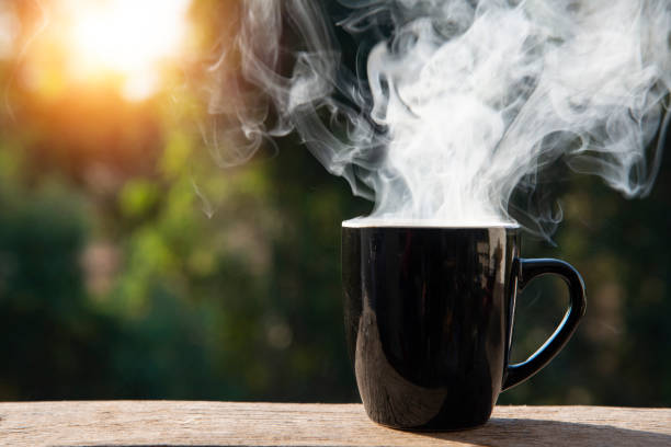 istock Mug coffee with smoke in love concept. 1462965323