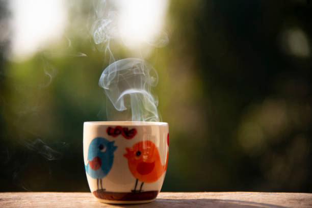 istock Mug coffee with smoke in love concept. 1462965410