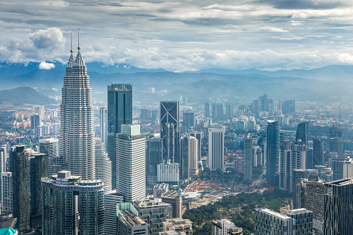 Panoramic view over the city of Kuala Lumpur, Malaysia