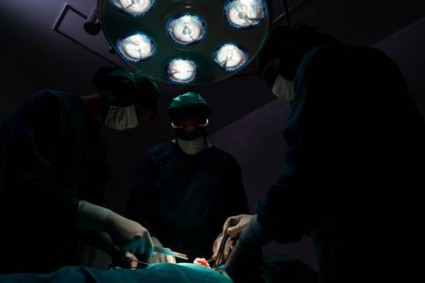 istock Surgical team performing surgery to patient in sterile operating room. 1462972212