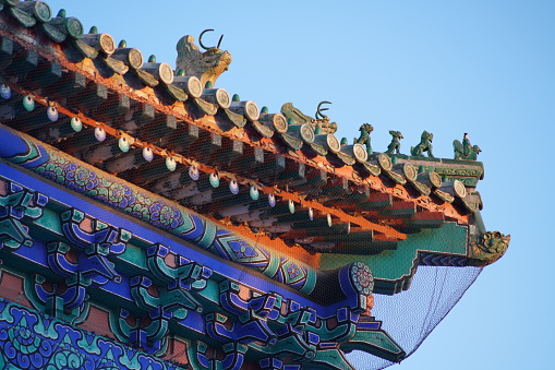 A beautiful view of the Temple of Heaven roof in Beijing, China